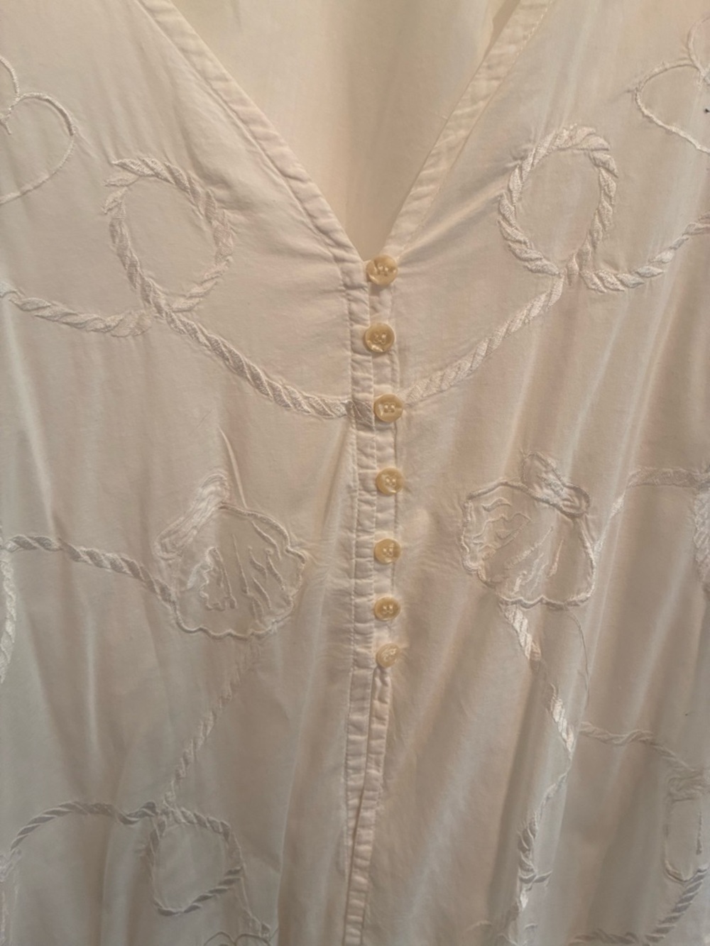 Rupees Sheer White Embroidered Tunic Shirt sz XL - Picture 2 of 5